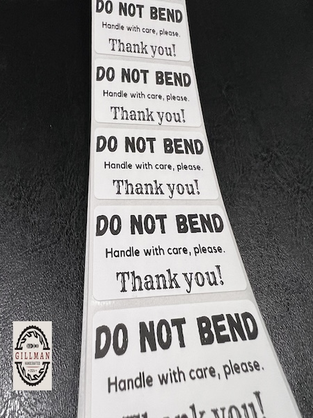 DO NOT BEND Handle with care, please. Thank you!